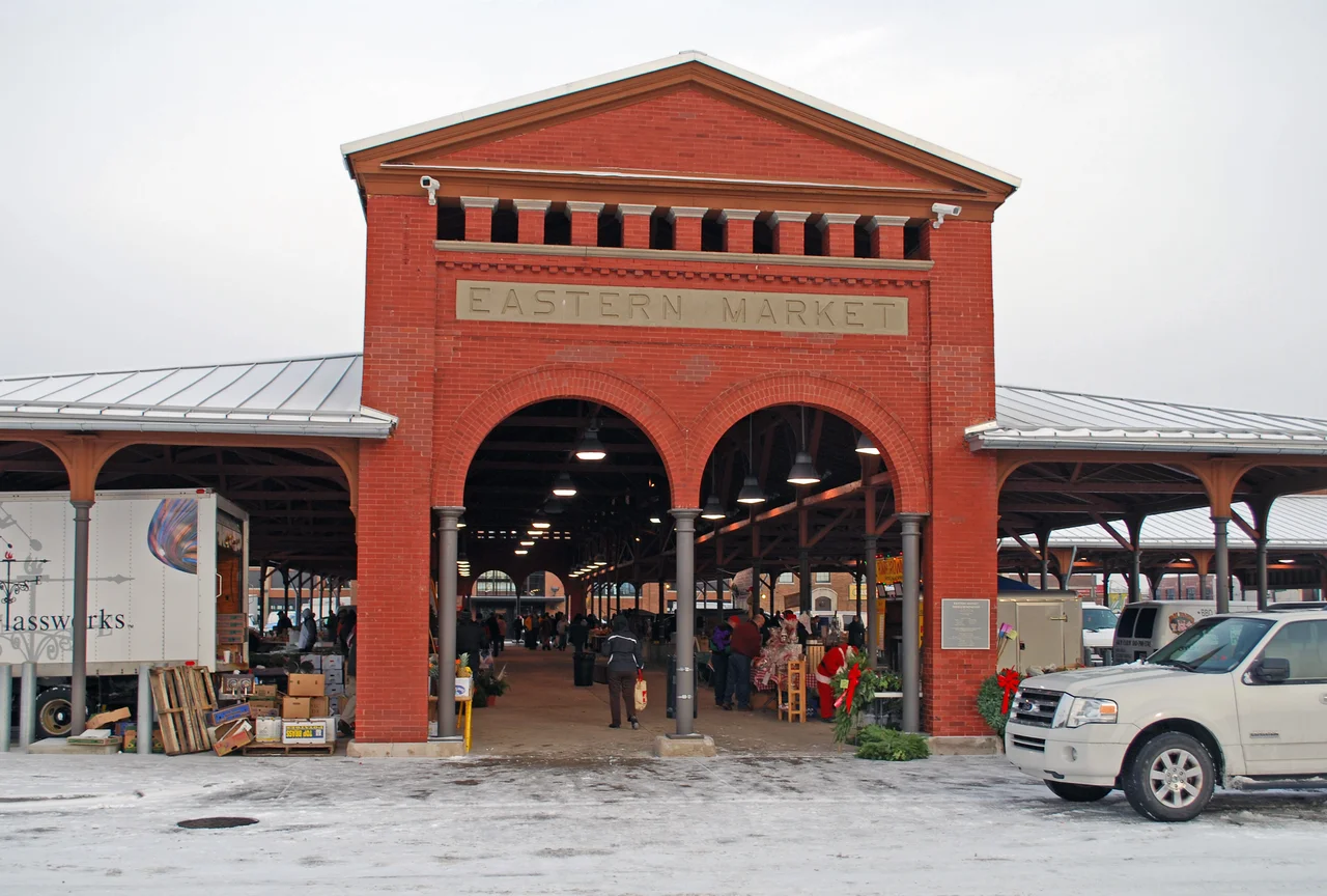 Facade of shed 2, Eastern Market Detroit MI, after renovation
